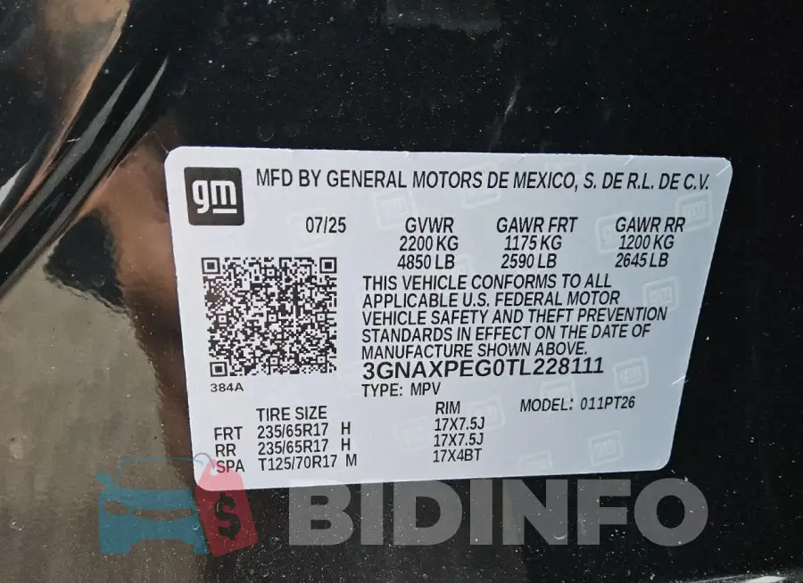 3GNAXPEG0TL228111 Photo# 13