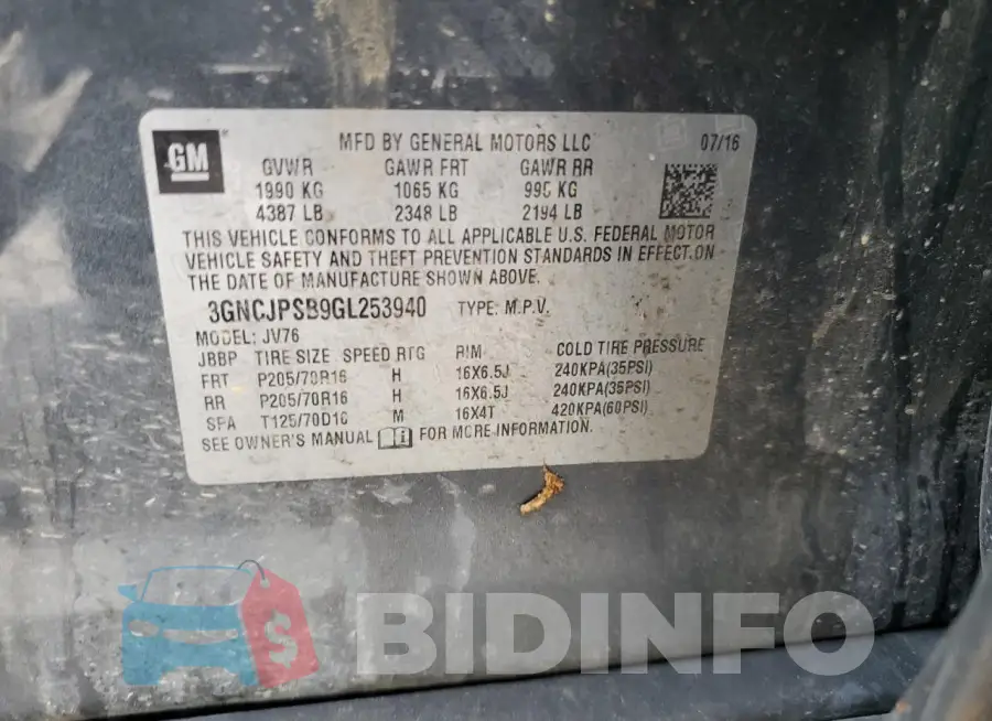 3GNCJPSB9GL253940 Photo# 13