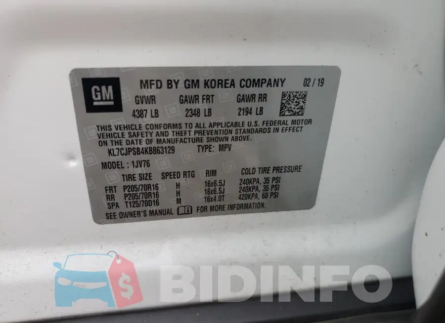 KL7CJPSB4KB863129 Photo# 14