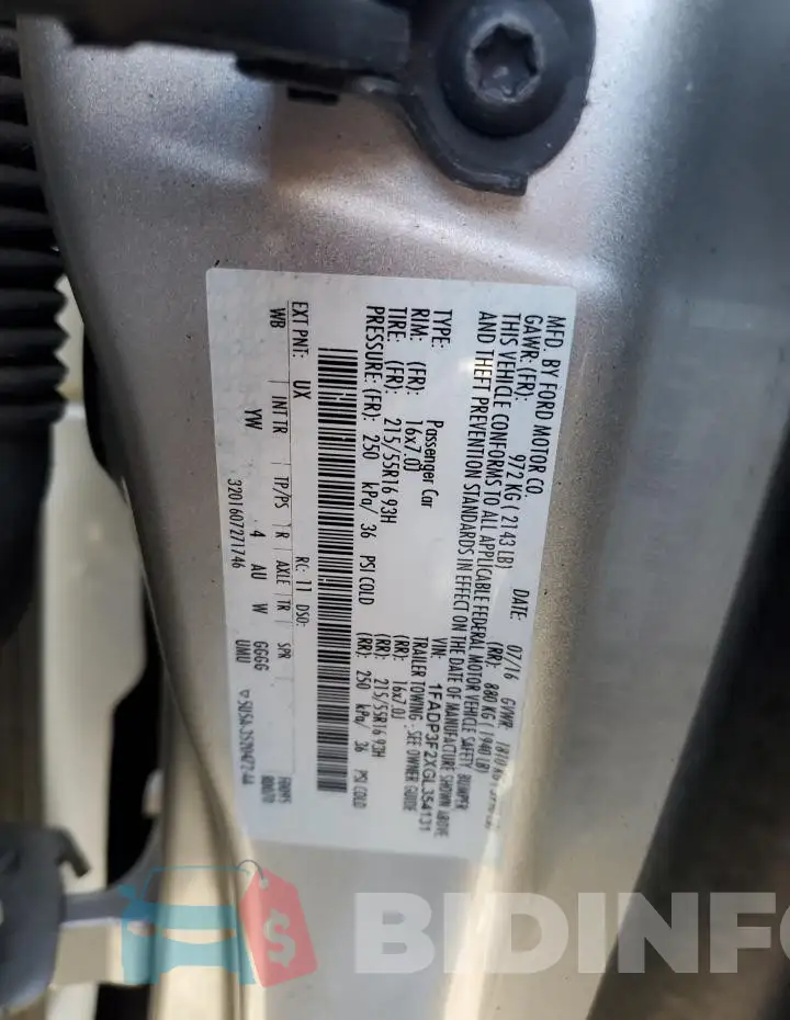1FADP3F2XGL354131 Photo# 12