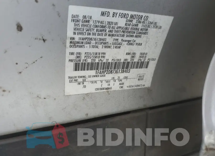 1FAHP2D87JG138403 Photo# 12