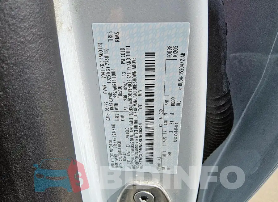 1FMCU9MN0SUB36244 Photo# 13
