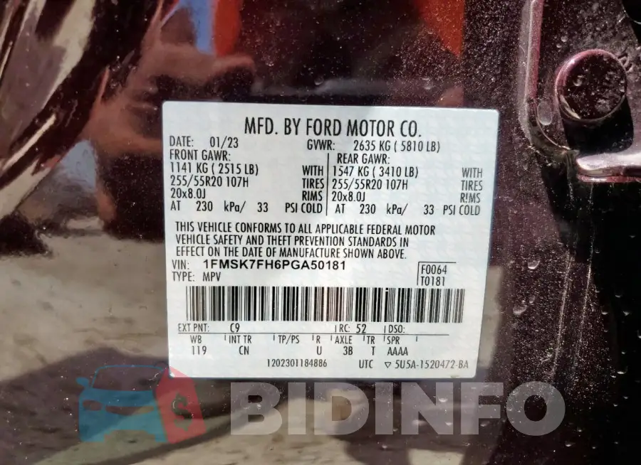 1FMSK7FH6PGA50181 Photo# 14