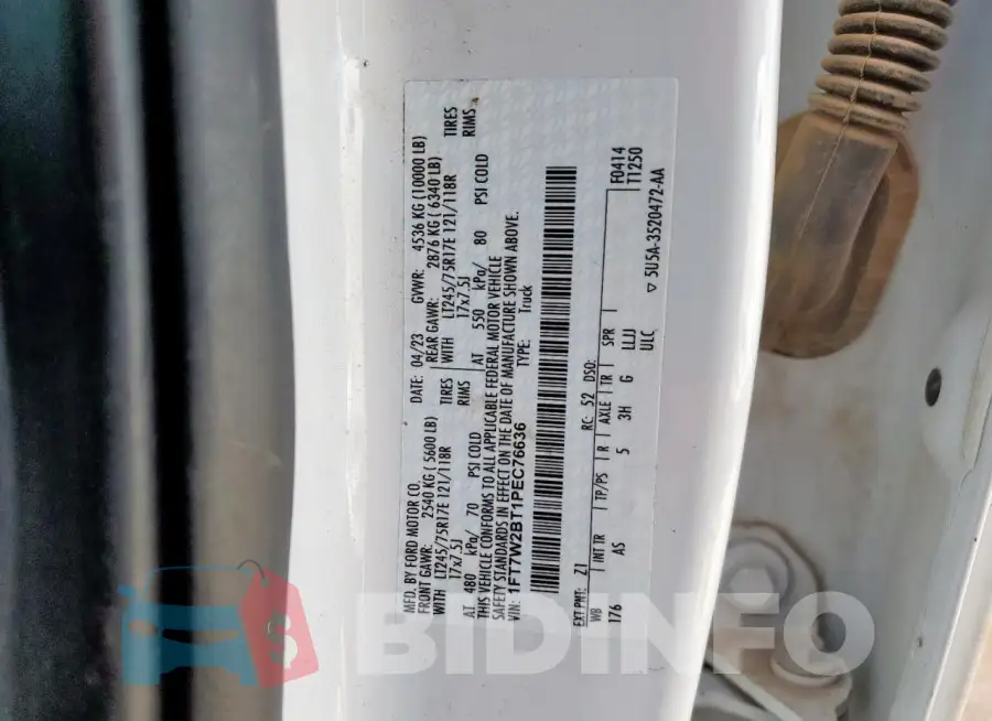 1FT7W2BT1PEC76636 Photo# 12