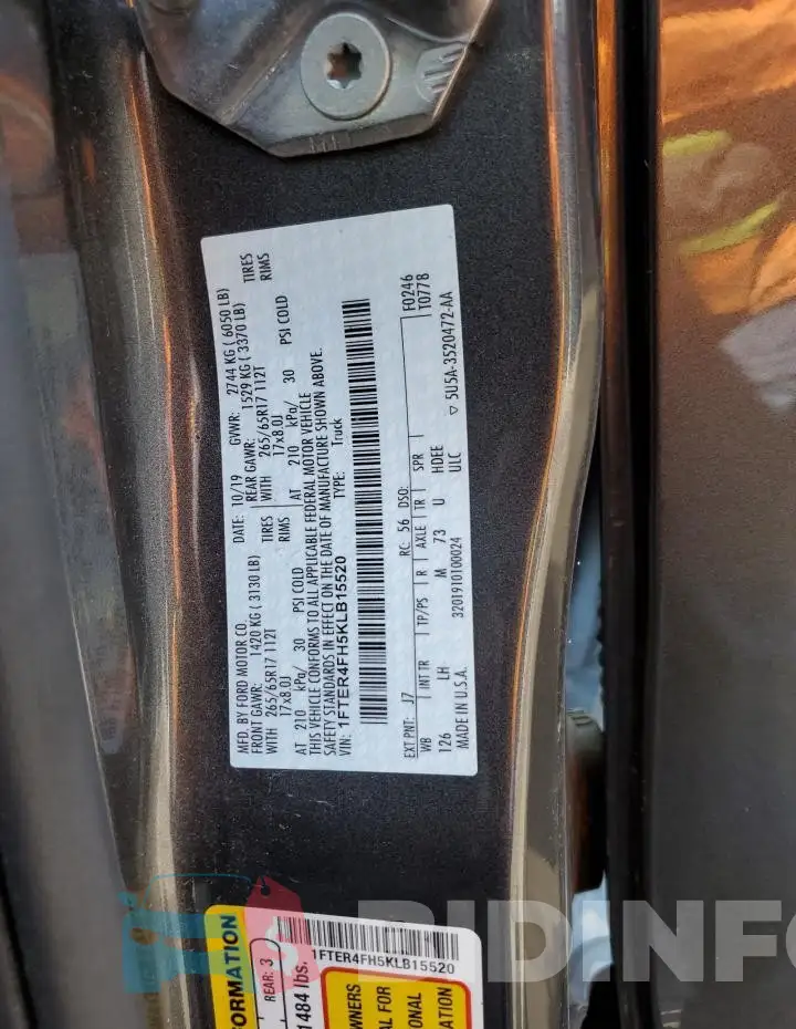 1FTER4FH5KLB15520 Photo# 12