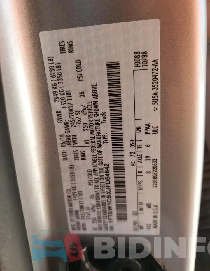 1FTEW1CBXJFD54842 Photo# 12
