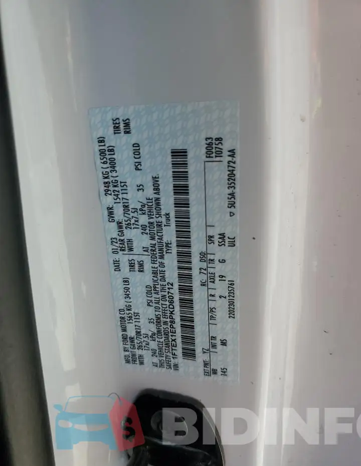 1FTEX1EP8PKD60712 Photo# 13