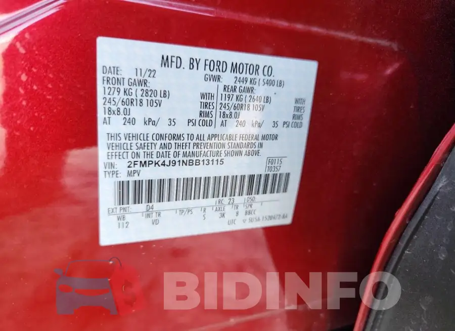 2FMPK4J91NBB13115 Photo# 13