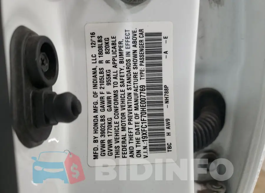 19XFC1F70HE007769 Photo# 12