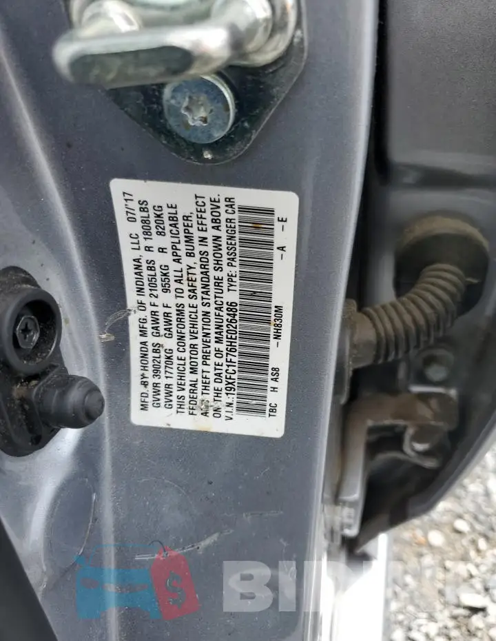 19XFC1F76HE026486 Photo# 12