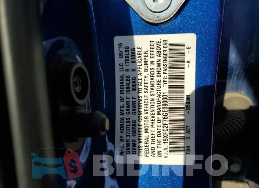 19XFC2F76GE090001 Photo# 13