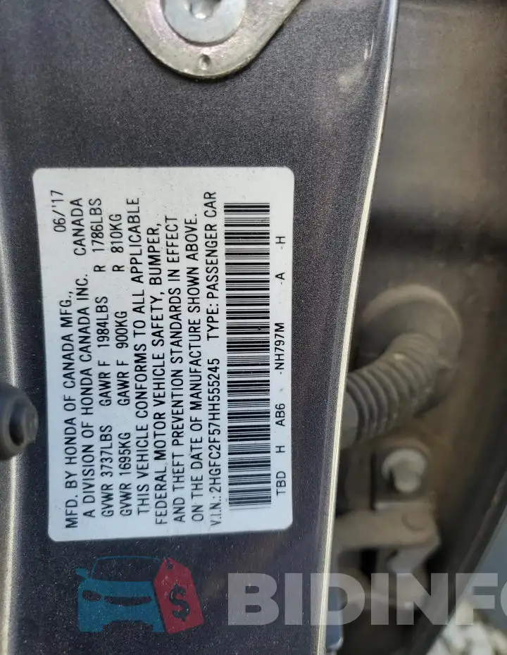 2HGFC2F57HH555245 Photo# 12