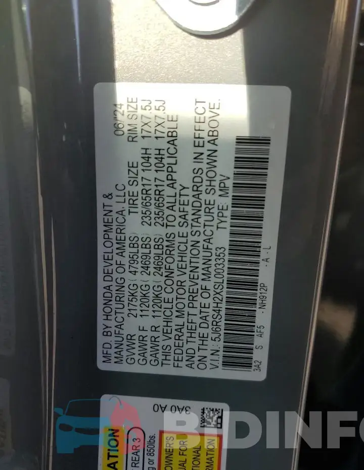 5J6RS4H2XSL003353 Photo# 13