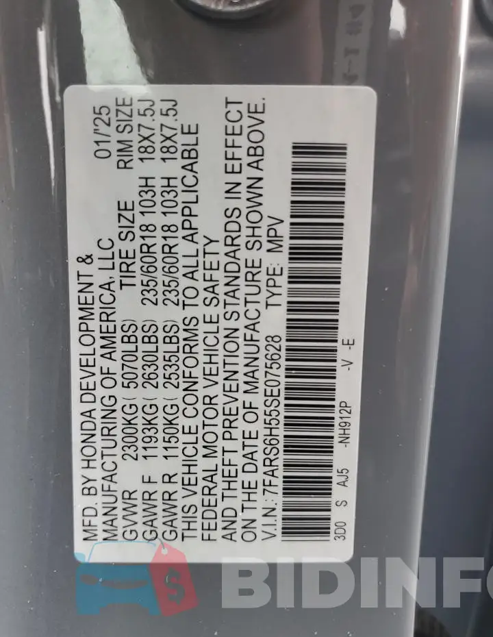 7FARS6H55SE075628 Photo# 13