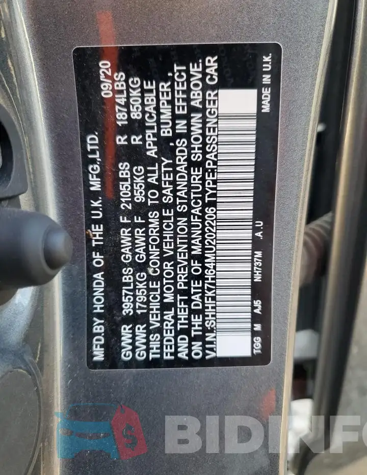SHHFK7H64MU202206 Photo# 12