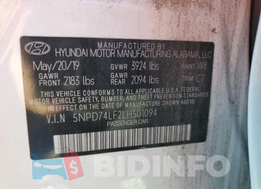 5NPD74LF2LH501094 Photo# 12