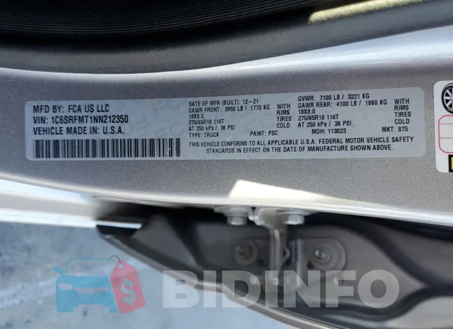 1C6SRFMT1NN212350 Photo# 12
