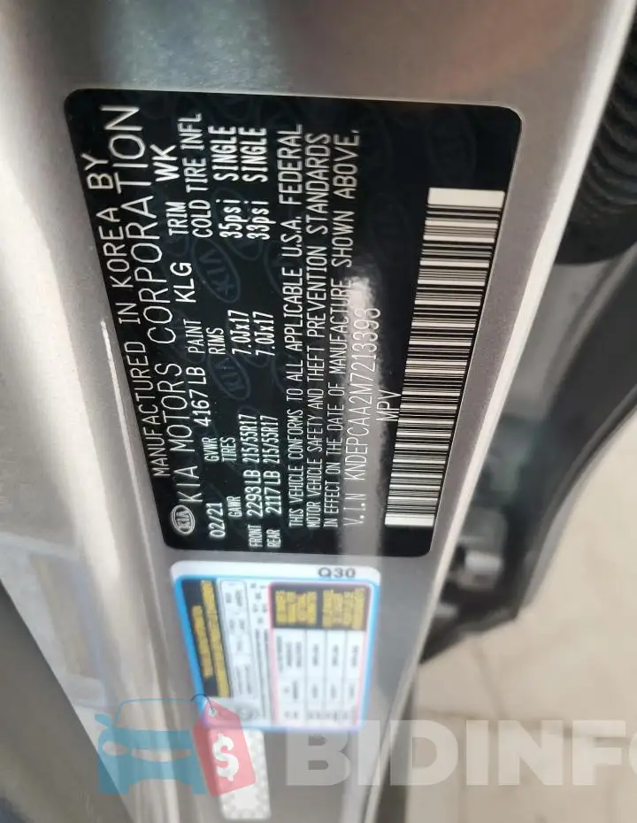 KNDEPCAA2M7213393 Photo# 12