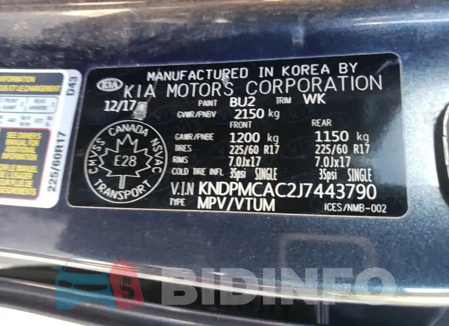 KNDPMCAC2J7443790 Photo# 13