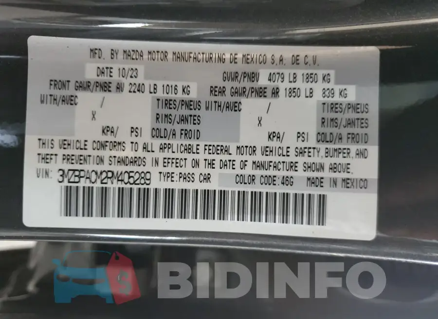 3MZBPACM2RM405289 Photo# 12