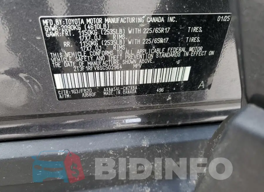 2T3F1RFV8SC502964 Photo# 13