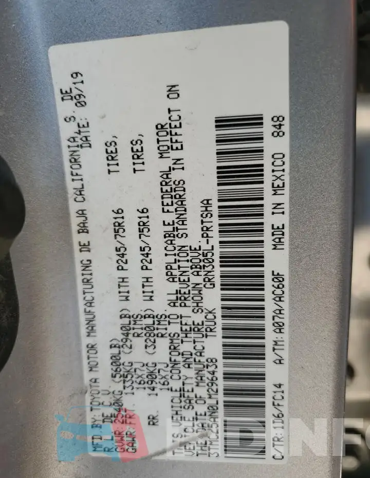 3TMCZ5AN0LM296438 Photo# 12