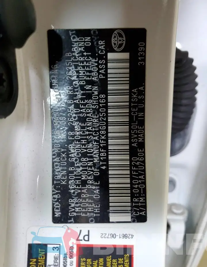 4T1BF1FK8GU250168 Photo# 12