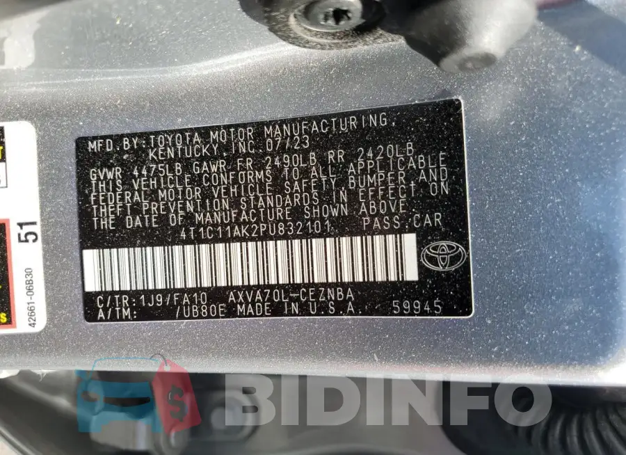 4T1C11AK2PU832101 Photo# 13