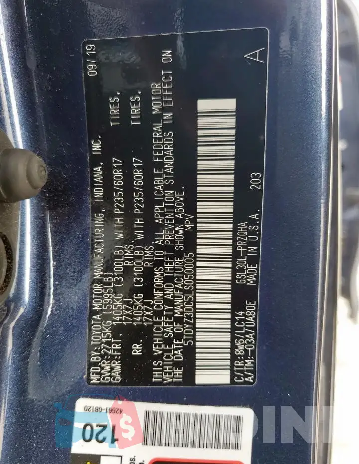5TDYZ3DC5LS050005 Photo# 14