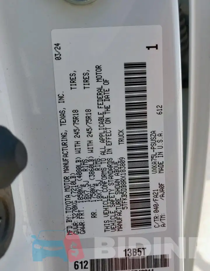 5TFKB5DB8RX183809 Photo# 12
