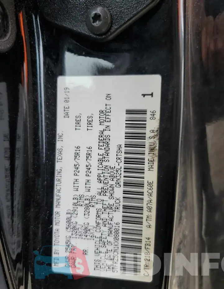 5TFRZ5CN1KX080016 Photo# 12