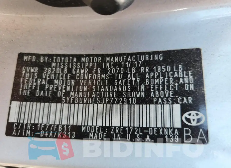 5YFBURHE5JP772910 Photo# 12