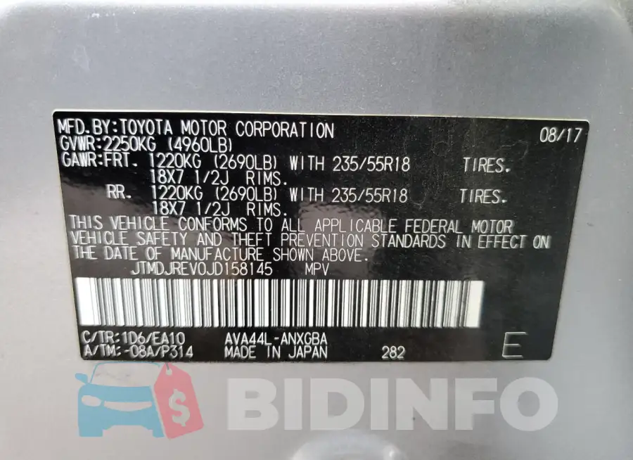 JTMDJREV0JD158145 Photo# 13
