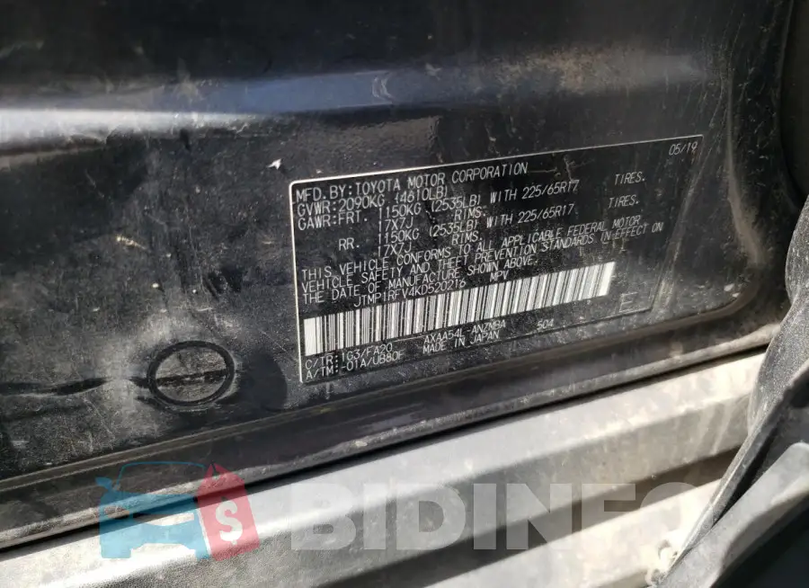 JTMP1RFV4KD520216 Photo# 13
