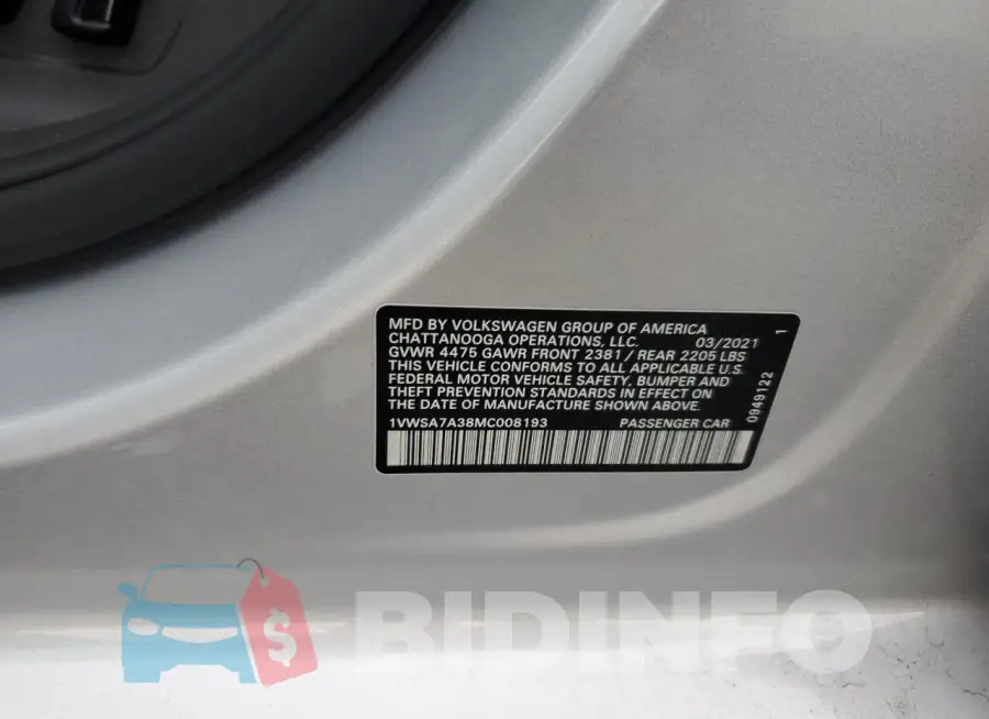 1VWSA7A38MC008193 Photo# 13