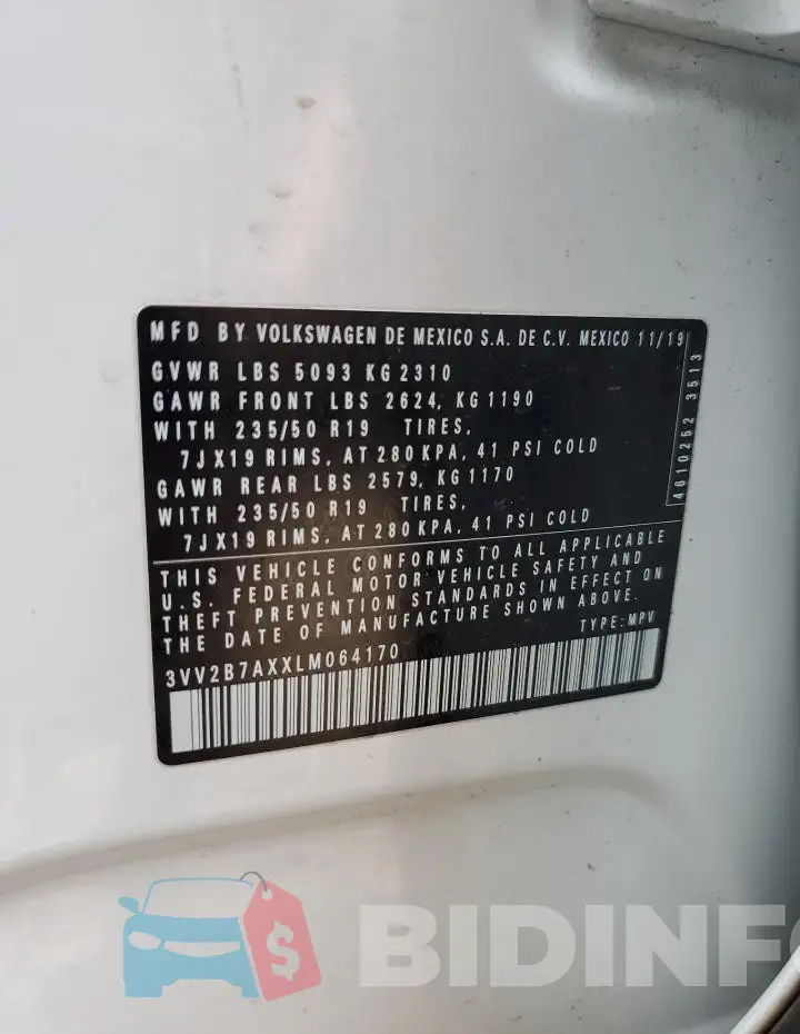 3VV2B7AXXLM064170 Photo# 12