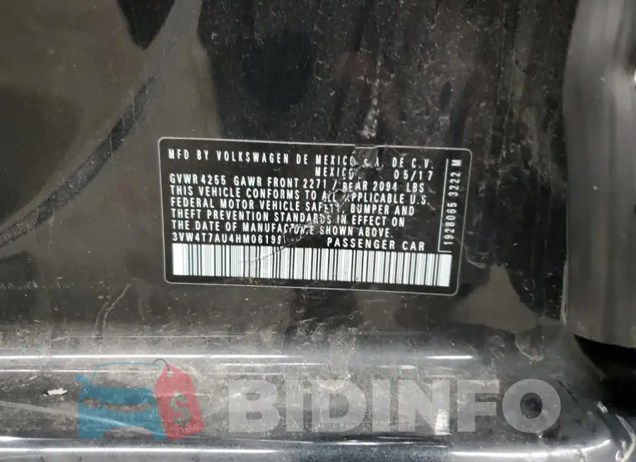 3VW4T7AU4HM061991 Photo# 12
