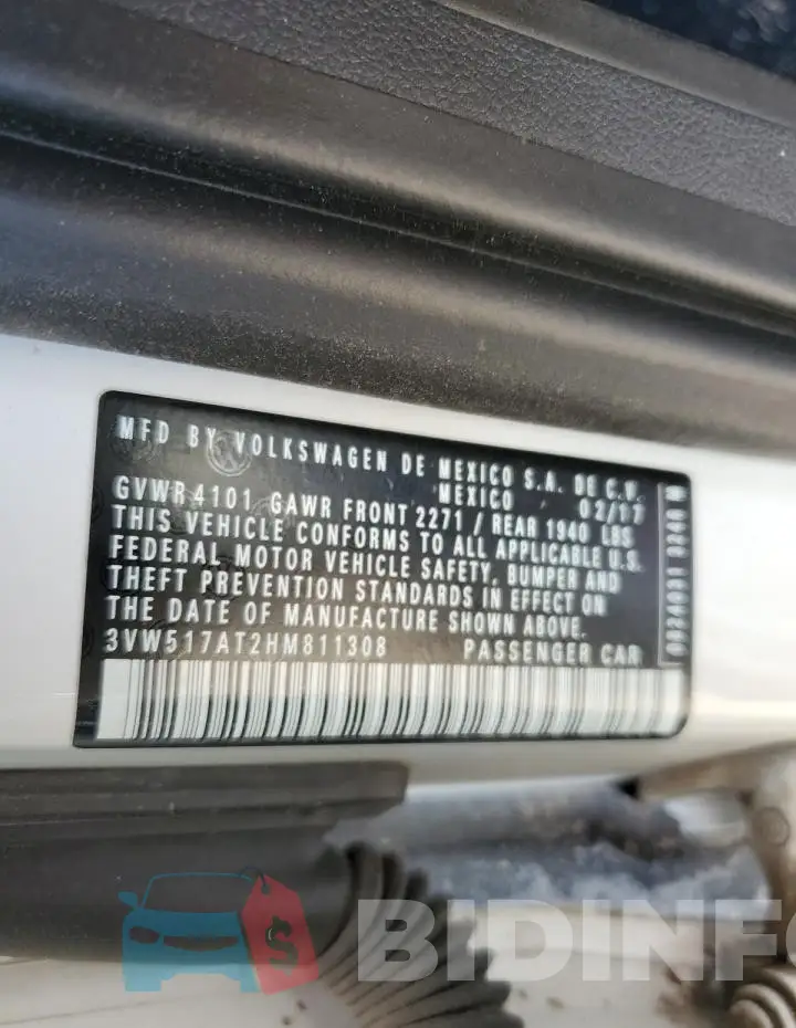 3VW517AT2HM811308 Photo# 12