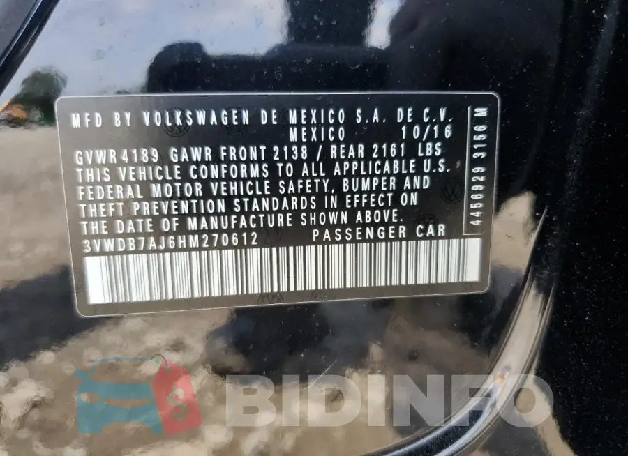 3VWDB7AJ6HM270612 Photo# 12