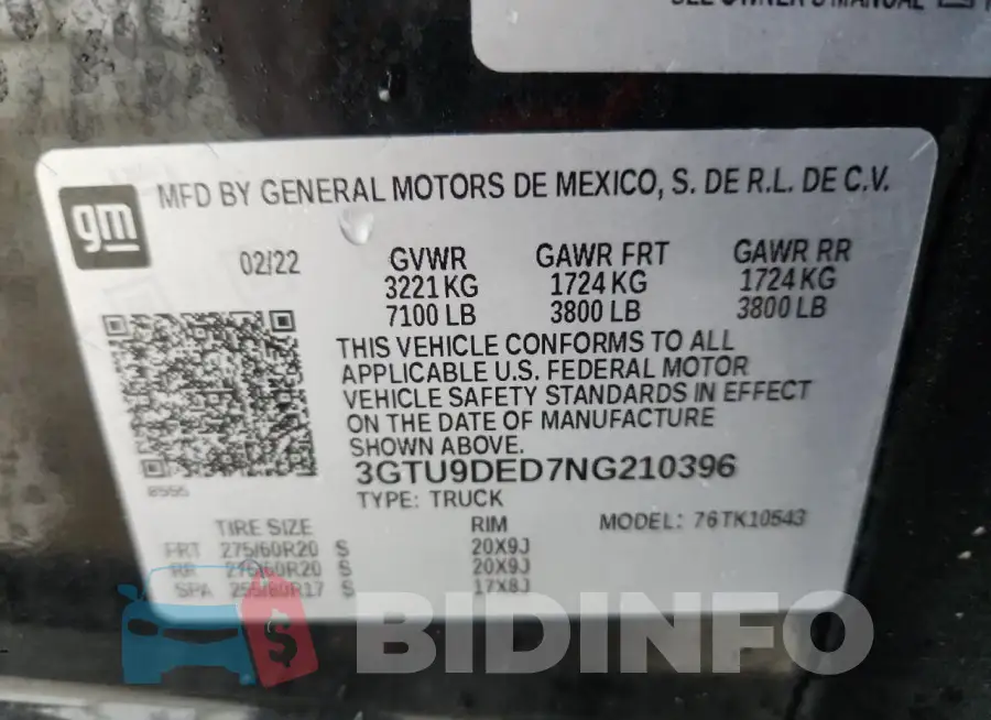3GTU9DED7NG210396 Photo# 12