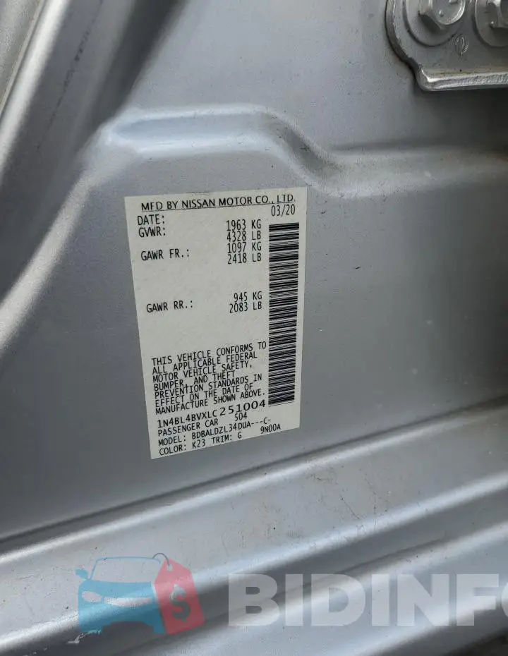 1N4BL4BVXLC251004 Photo# 12
