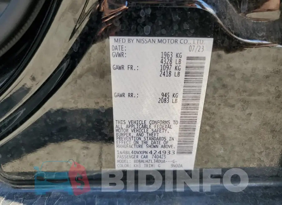 1N4BL4DVXPN424933 Photo# 12