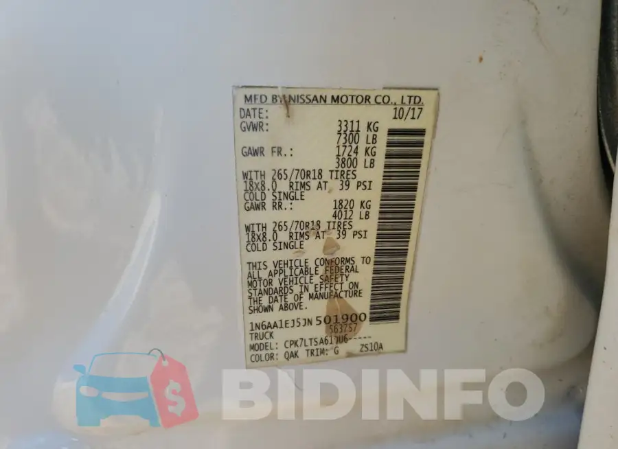 1N6AA1EJ5JN501900 Photo# 12