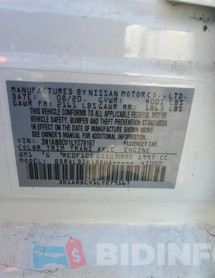 3N1AB8CV1LY279167 Photo# 13