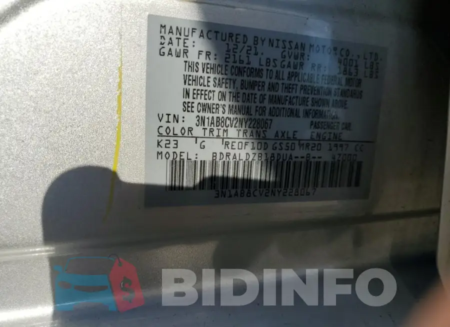 3N1AB8CV2NY228067 Photo# 12