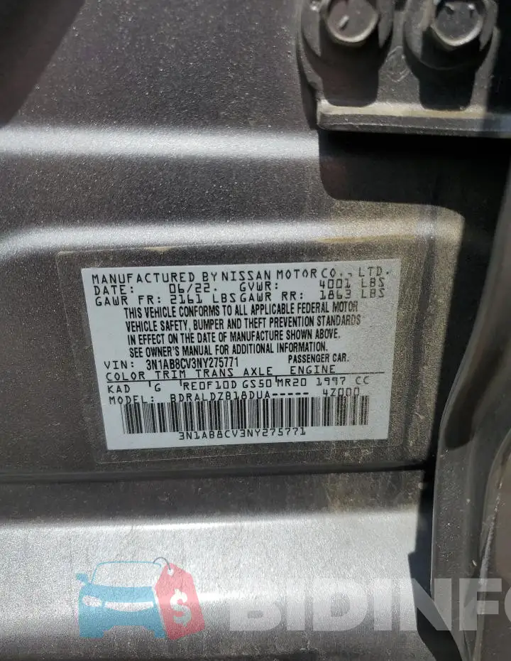 3N1AB8CV3NY275771 Photo# 13