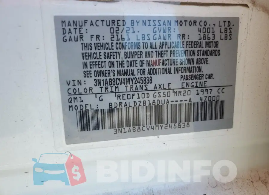 3N1AB8CV4MY245838 Photo# 12