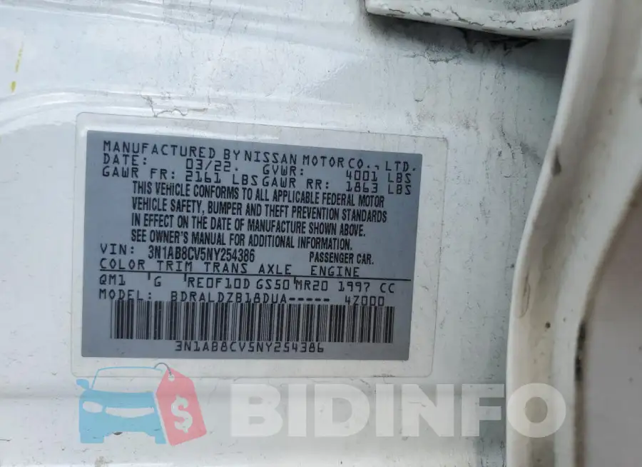 3N1AB8CV5NY254386 Photo# 12