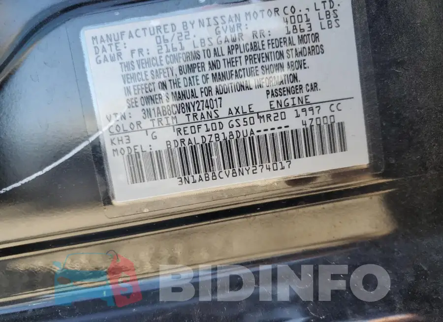 3N1AB8CV8NY274017 Photo# 12