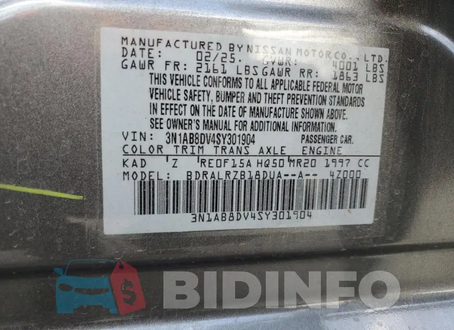 3N1AB8DV4SY301904 Photo# 13